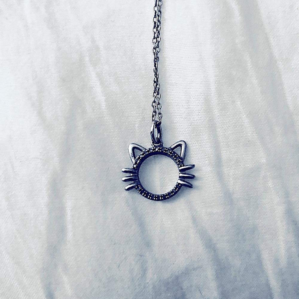 New Minimal style 925 sterling silver cat necklace
